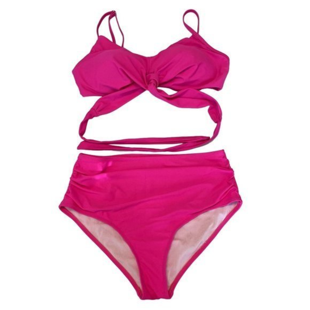 WOMANS TWO PIECE PINK BATHING SUIT BIKINI SIZE‎ LARGE